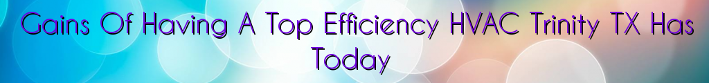 Gains Of Having A Top Efficiency HVAC Trinity TX Has Today
