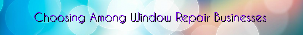 Choosing Among Window Repair Businesses