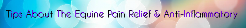 Tips About The Equine Pain Relief & Anti-Inflammatory